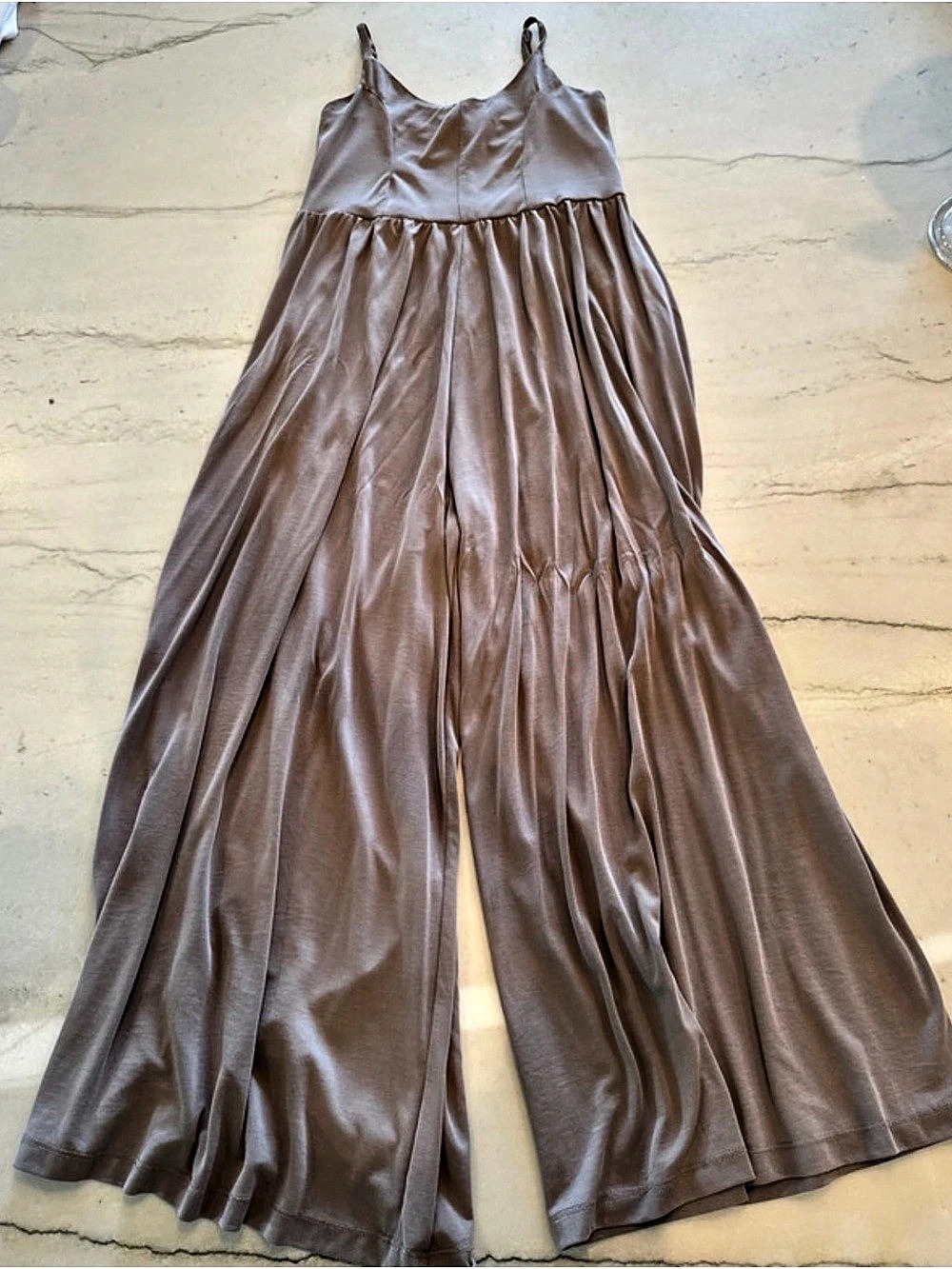 Mystree Taupe Wide Leg Jumpsuit Brown